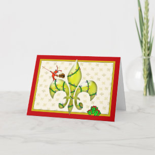 Leuke Crawfish Fleur DE Lis Christmas Groet Feestdagen Kaart