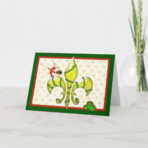 Leuke Crawfish Fleur DE Lis Christmas Groet Feestdagen Kaart