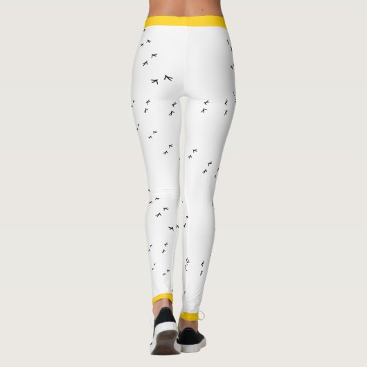 Leuke Crazy Chicken Run! | Gele Pop Chick Print Leggings (Achterkant)