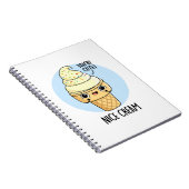 Leuke Cream Grappig Ijs Pun Notitieboek (Rechterzijde)