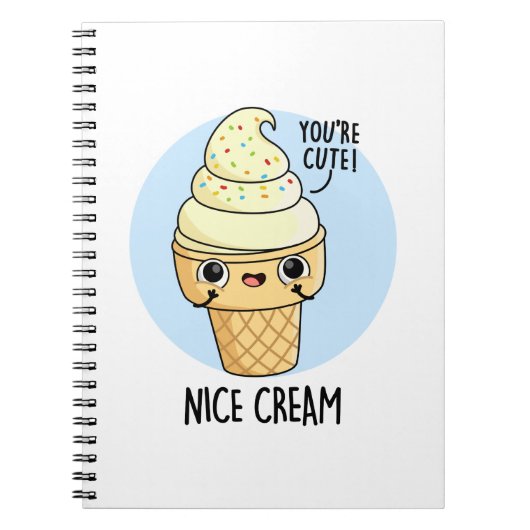 Leuke Cream Grappig Ijs Pun Notitieboek (Voorkant)