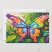 Leuke Creatieve Vlinder Ontwerp Verjaardagsfeestje Kaart (Achterkant)