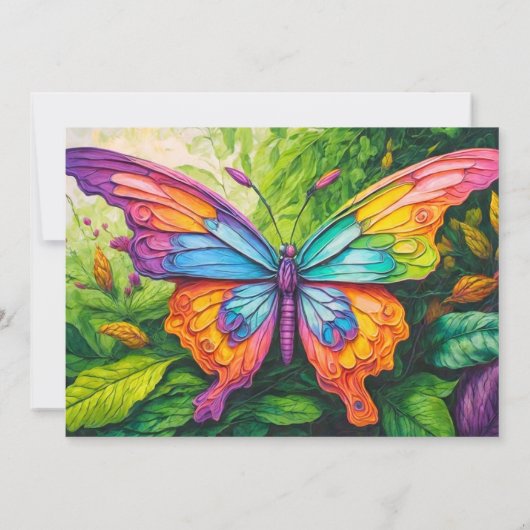 Leuke Creatieve Vlinder Ontwerp Verjaardagsfeestje Kaart (Achterkant)