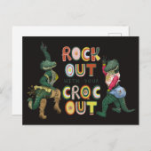 Leuke Crocodillenwoordspeling Rock Uit Met Je Croc Briefkaart (Voorkant / Achterkant)