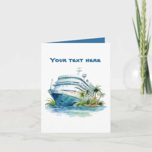 Leuke cruise schip voeg tekst toe kaart (Voorkant)