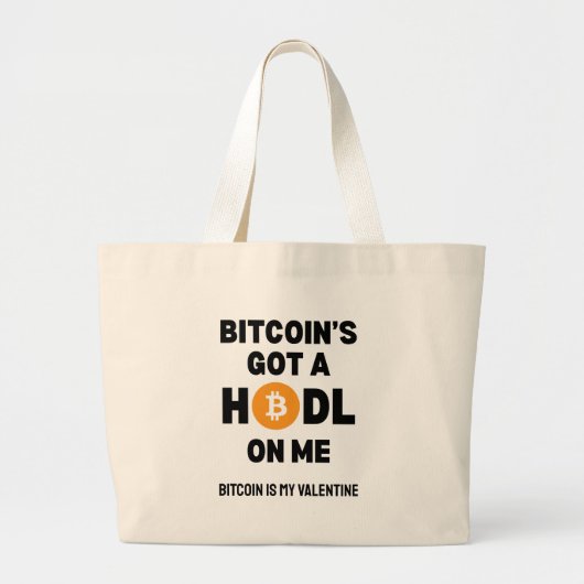 Leuke Crypto BITCOIN HEEFT EEN HOUDGREEP OP MIJ Grote Tote Bag (Voorkant)