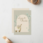 Leuke Cub Beer Waterverf Baby shower Dank Notitiekaartje (Voorkant / Achterkant in situ)