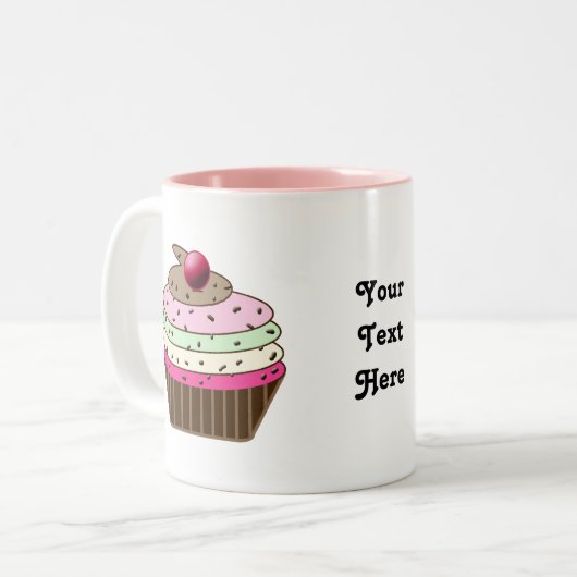 Leuke cupcake aangepaste gepersonaliseerde mokken (Voorkant links)