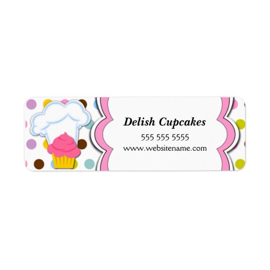 Leuke Cupcake en Bakers Pet Labels (Voorkant)