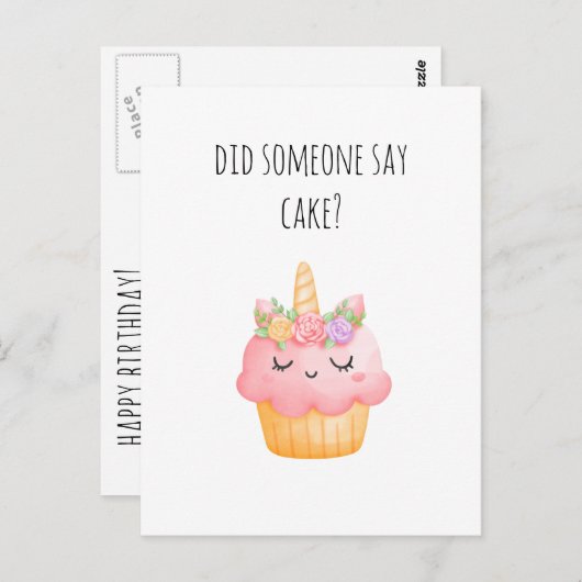 Leuke Cupcake Grappige Gelukkige Verjaardag Briefkaart (Voorkant / Achterkant)