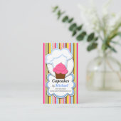 Leuke Cupcake & Hoed van de Bakker Visitekaartjes (Staand voorkant)