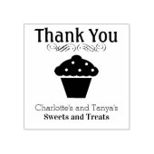 Leuke Cupcake Logo Dank u Bakkerij Business Rubberstempel (Afrduk)