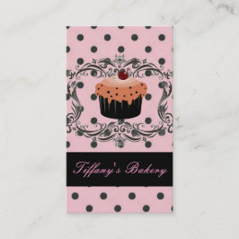 Leuke cupcake polka dot bakkerij visitekaartjes