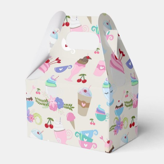 Leuke Cupcake snoepjes Verjaardagsfeestpatroon Bedankdoosjes (Voorkant Zijde)