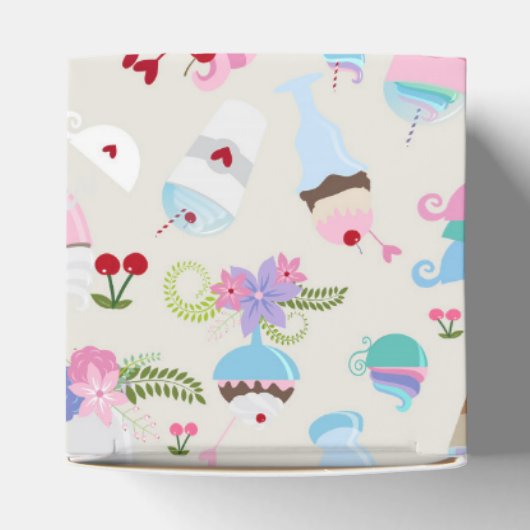 Leuke Cupcake snoepjes Verjaardagsfeestpatroon Bedankdoosjes (Bovenkant)