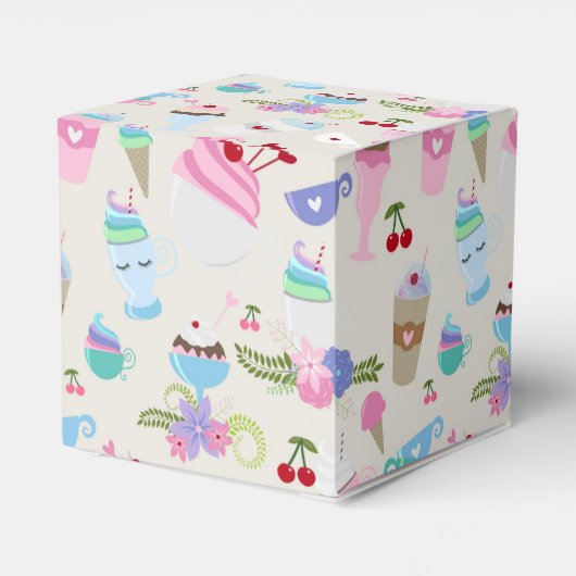 Leuke Cupcake snoepjes Verjaardagsfeestpatroon Bedankdoosjes (Achterkant)