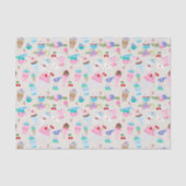 Leuke Cupcake snoepjes Verjaardagsfeestpatroon Tissuepapier (Voorkant)