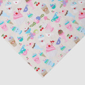 Leuke Cupcake snoepjes Verjaardagsfeestpatroon Tissuepapier (Detail)