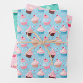 Leuke Cupcake thema Patroon Verjaardagen Feestdage Inpakpapier Vel (In situ)