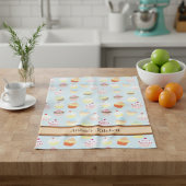 Leuke cupcakes gepersonaliseerde keukenhanddoek