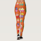 Leuke cupcakes l Dessert Kleurrijk sinaasappel Leggings (Achterkant)