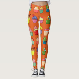 Leuke cupcakes l Dessert Kleurrijk sinaasappel Leggings