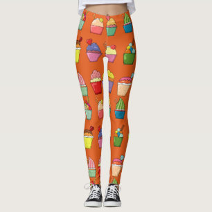Leuke cupcakes l Dessert Kleurrijk sinaasappel Leggings