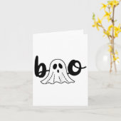 Leuke Cursive Boo Spooky Ghost Halloween Kaart (Gele Bloem)