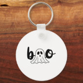Leuke Cursive Boo Spooky Ghost Halloween Sleutelhanger (Voorkant)