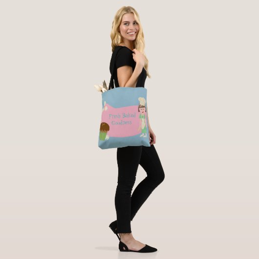 Leuke Custom Baker Cartoon Tote Bag (Op model)