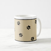 Leuke Custom Black Paw Print Typografie Hondenlief Koffiemok (Voorkant rechts)