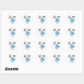 Leuke Custom Blue Baby Dino Ronde Sticker (Vel)