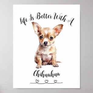 Leuke Custom Chihuahua Poster "Tiny maar Mighty"