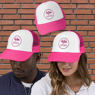 Leuke Custom Cleaning Services Logo Girly Chic Roz Trucker Pet