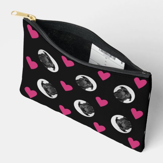 Leuke Custom Dog Gezicht Make-up Bag Cosmetische P Etui (Open)
