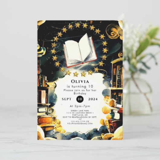 Leuke Custom Enchanted Storybook Verjaardag Kaart (Staand voorkant)