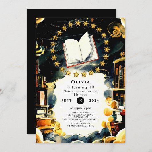 Leuke Custom Enchanted Storybook Verjaardag Kaart (Voorkant / Achterkant)