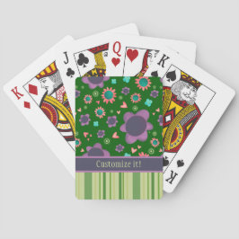 Leuke Custom Floral Stripe Patroon Naam Inspirivit Pokerkaarten