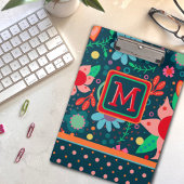 Leuke Custom Flower Stripe Kleurrijke Teacher Init Klembord