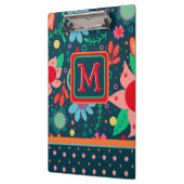 Leuke Custom Flower Stripe Kleurrijke Teacher Init Klembord (Links)