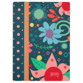 Leuke Custom Flower Stripe Kleurrijke Teacher Init Klembord (Achterkant)