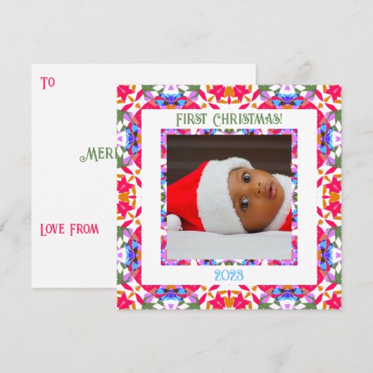 Leuke Custom Jolly Feestelijke Kerst Foto Gift Kaa (Voorkant / Achterkant)