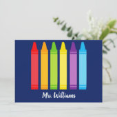Leuke Custom Kleuterschool Leraar Crayon Kaart (Staand voorkant)