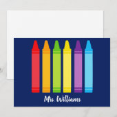 Leuke Custom Kleuterschool Leraar Crayon Kaart (Voorkant / Achterkant)