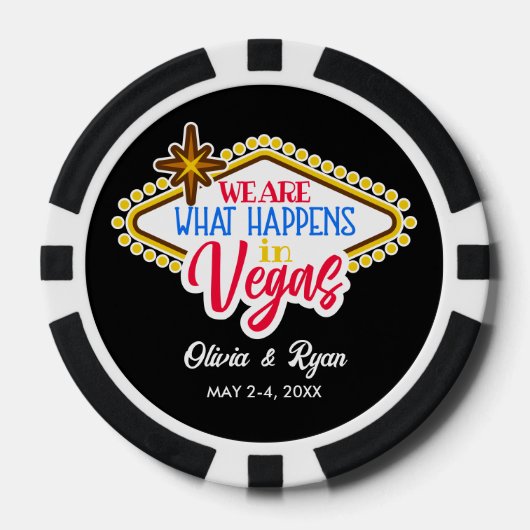 Leuke Custom Las Vegas bruiloft gunst Poker Chips (Voorkant)