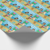 Leuke Custom Luau Beach Verjaardagsfeestje Hula Me Cadeaupapier (Hoek)