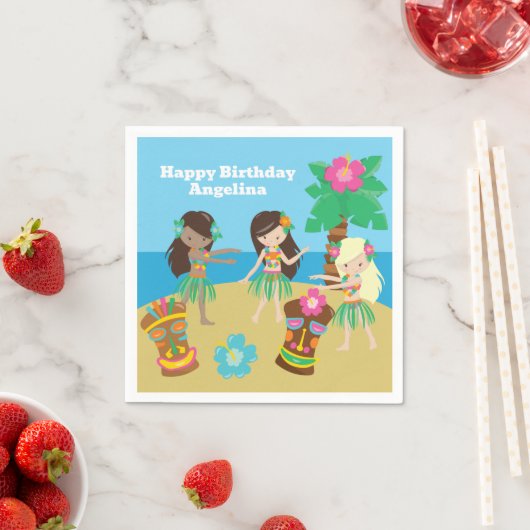 Leuke Custom Luau Beach Verjaardagsfeestje Hula Me Servet (Insitu)