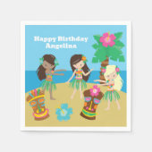 Leuke Custom Luau Beach Verjaardagsfeestje Hula Me Servet (Voorkant)
