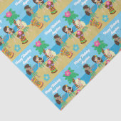 Leuke Custom Luau Beach Verjaardagsfeestje Hula Me Tissuepapier (Detail)