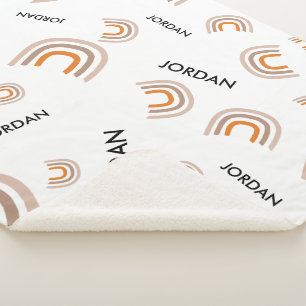 Leuke Custom Nursery Modern Rainbow baby Sherpa Deken